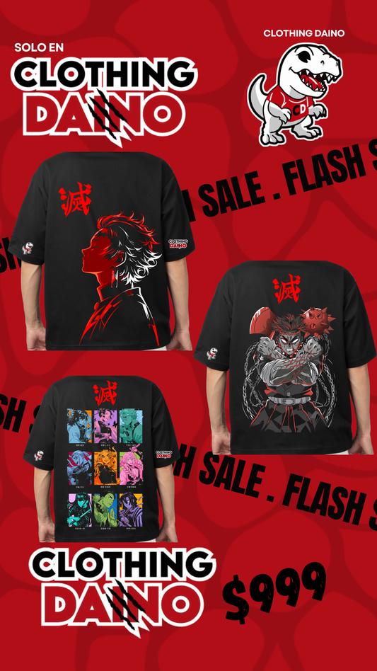 Paquete de 3pz playera personalizada demon slayer.